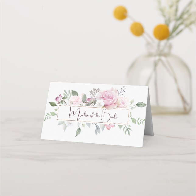 Bellas tarjetas de recepción de boda floral (Anverso)