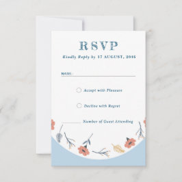 Bellas tarjetas Retro Baby Blue Wedding RSVP