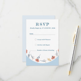 Bellas tarjetas Retro Baby Blue Wedding RSVP