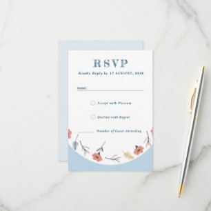 Bellas tarjetas Retro Baby Blue Wedding RSVP