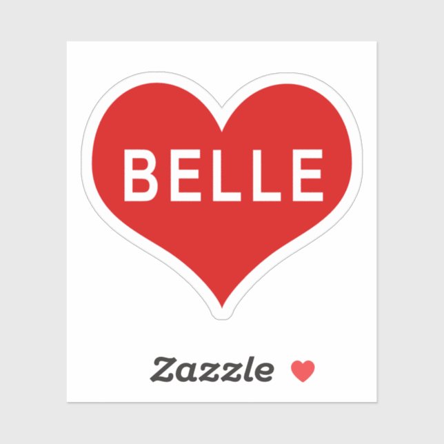 BELLE NAME Red Love Heart Vinyl Pegatina (Hoja)
