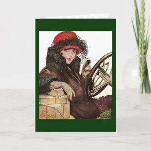 Belle, una dama vintage comprando para Navidad