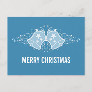 Belles de vacaciones y tarjeta postal Swirls, azul