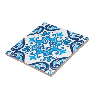 💙 🤍 Belleza azul - Azulejos blancos X, cerámica