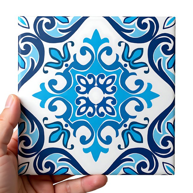 💙 🤍 Belleza azul - Azulejos blancos X, cerámica  (💙🤍 Beautiful blue - white Azulejos X, Ceramic T Ceramic Tile)