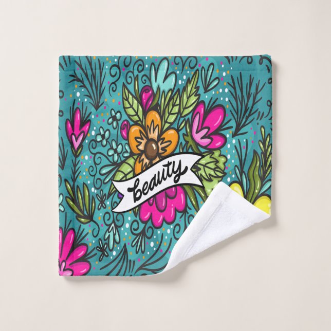 Belleza de Cojín decorativo con flores (Toallita)