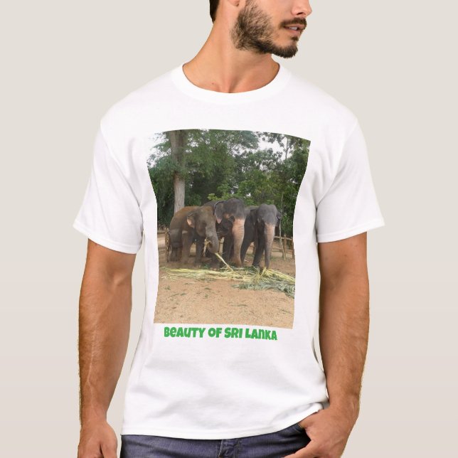 Belleza de la camiseta elefante de Sri Lanka (Anverso)
