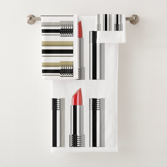 Belleza de lápiz labial cromo blanco rayas rosadas (In situ)