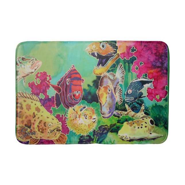 Belleza de mar profundo: alfombra de pescado tropi (Anverso)