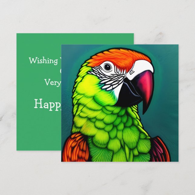 Belleza de selva tropical: tarjeta de loro salvaje (Anverso / Reverso)