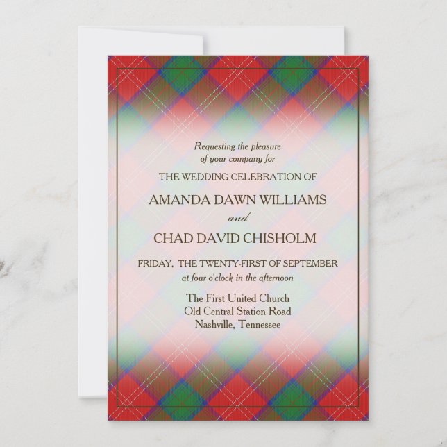 Belleza de Tartán Clan Chisholm Plaid Escocés (Anverso)