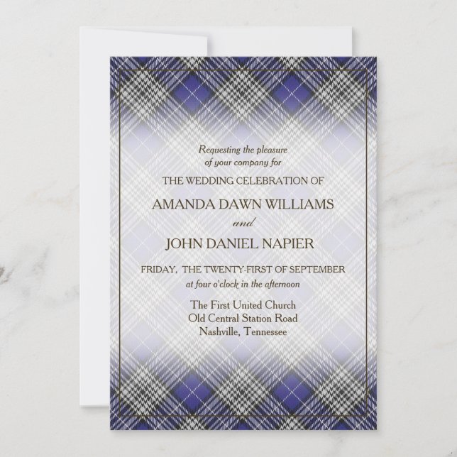 Belleza de Tartán Clan Napier Plaid Escocés (Anverso)