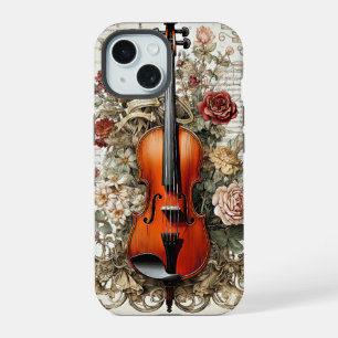 Belleza de violín, floral ornamentada de IA genera
