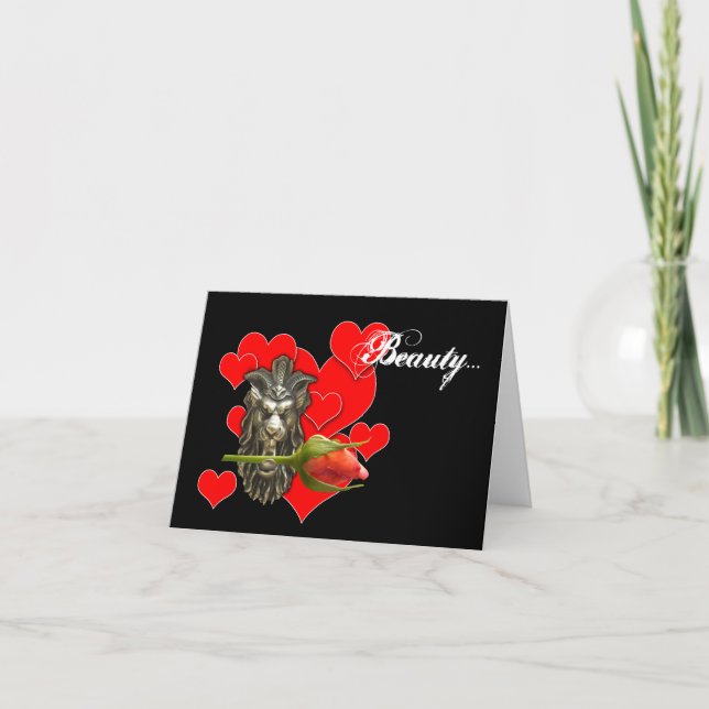 belleza, déjame ser tu bestia... tarjeta de San Va (Anverso)