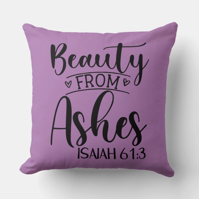 Belleza del Cojín decorativo Ashes Isaiah 61:3 (Anverso)