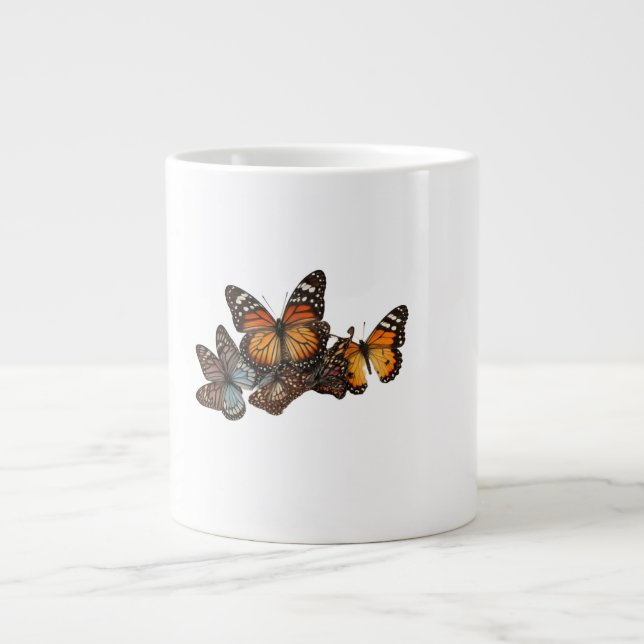 Belleza efímera: tazas de té con mariposa" (Frente)