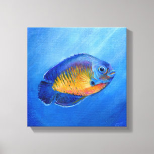 Belleza en Azul pintada a mano en impresión artíst