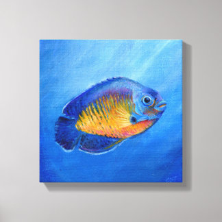 Belleza en Azul pintada a mano en impresión artíst