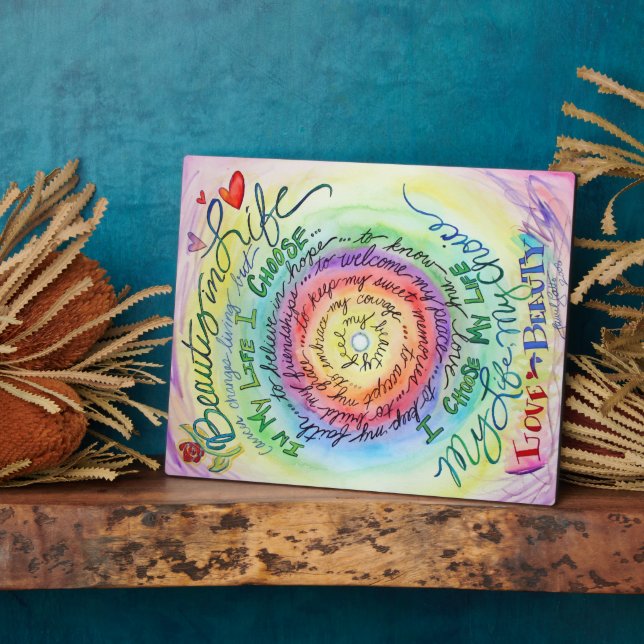 Belleza en la vida Ángel pintura regalo de placa (Lado)