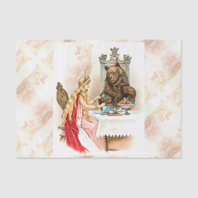 Belleza En Papel De Tejido Rosa Y Bestia (Anverso)