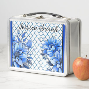 Belleza floral azul y blanca