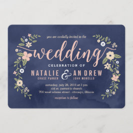 Belleza floral Invitación a matrimonio de color ed