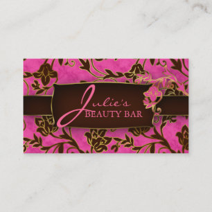 Belleza floral Tarjeta de visita Recorte de oro Ma