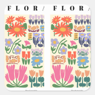 Belleza floreciente: Colección de Pegatinas floral