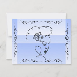 Belleza flotante: Tarjeta Art Blank Periwinkle Lin