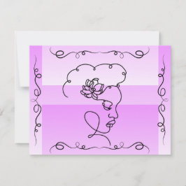 Belleza flotante: Tarjeta de Lavender Line Art Bla