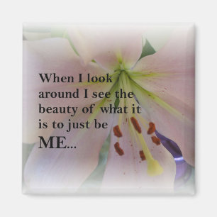 Belleza inspiradora de ser yo imán cuadrado