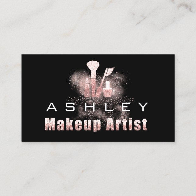 Belleza maquillaje Artista Tarjeta de cita Rosa Gr (Anverso)