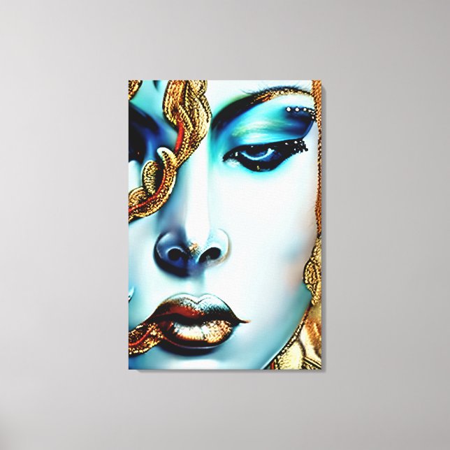 Belleza mística Diosa Dorada Arte Ai (Anverso)