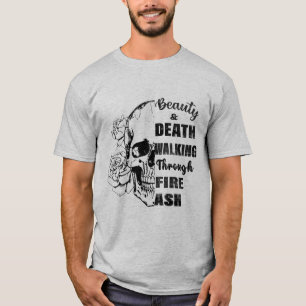 👉 "Belleza & Muerte - Camiseta Grunge de Rosa de 