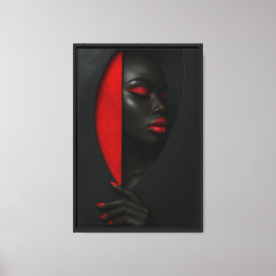 Belleza negra y roja Resumen Arte de pared de lien