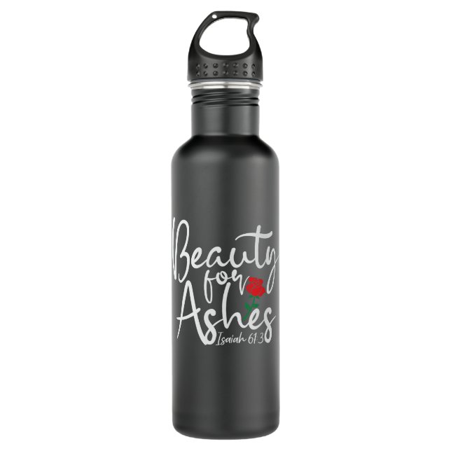 Belleza por cenizas - Isaías 61:3 24 oz. Botella d (Anverso)