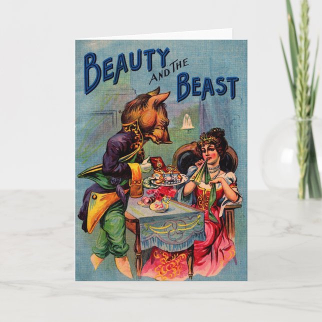 Belleza y la bestia, tarjeta de felicitación (Anverso)