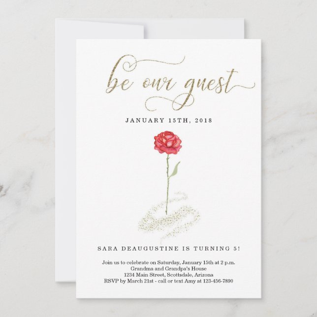 Belleza y la invitación al cumpleaños de la bestia (Anverso)