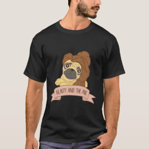 Belleza y los amantes del perro de pug camiseta cl