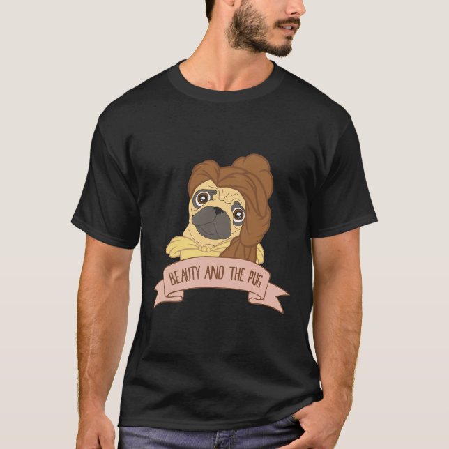 Belleza y los amantes del perro de pug camiseta cl (Anverso)