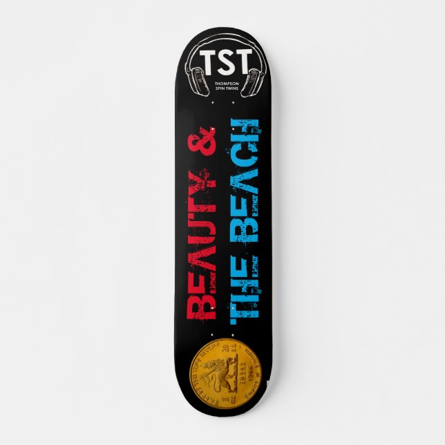 BELLEZA Y Skateboard DE LA PLAYA, 73/7" Deck (Anverso )