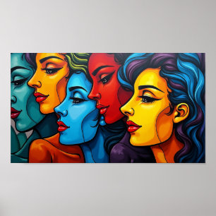 Bellezas cromáticas - retratos de mujeres de arte 