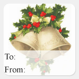 Bellezas navideñas vintage y etiqueta de regalo ho