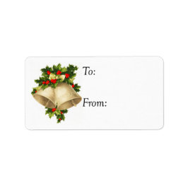 Bellezas navideñas vintage y etiqueta de regalo ho