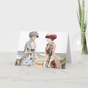 Bellezas victorianas en la playa - Tarjeta de feli