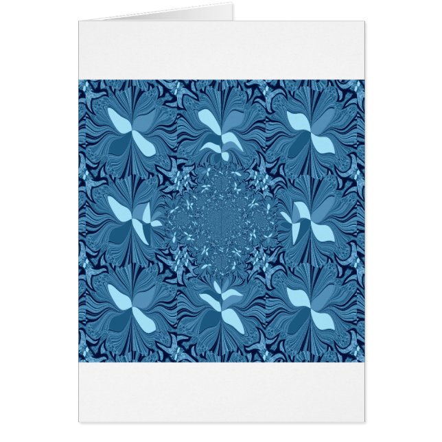 Bello arte asombroso iridiscente azul caleidoscopi (Frente)