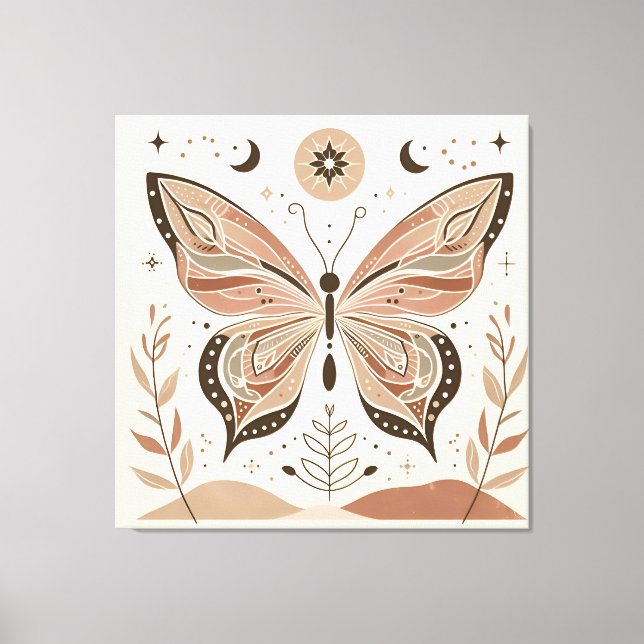 Bello arte de pared de lienzo de mariposa (Anverso)