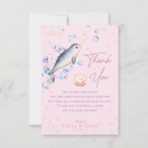 Bello bebé de océano Narval y burbujas Tarjeta de 