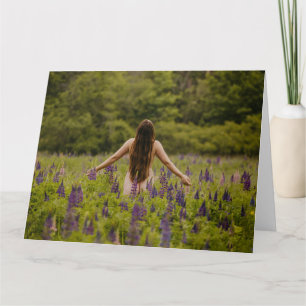 bello boudoir con tarjeta de bienvenida verde