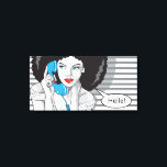 bello chica llamando, hola, arte POP<br><div class="desc">El lienzo de arte pop para una decoración agradable. un bello chica llama a alguien: hola. ¡Recoge el teléfono!</div>